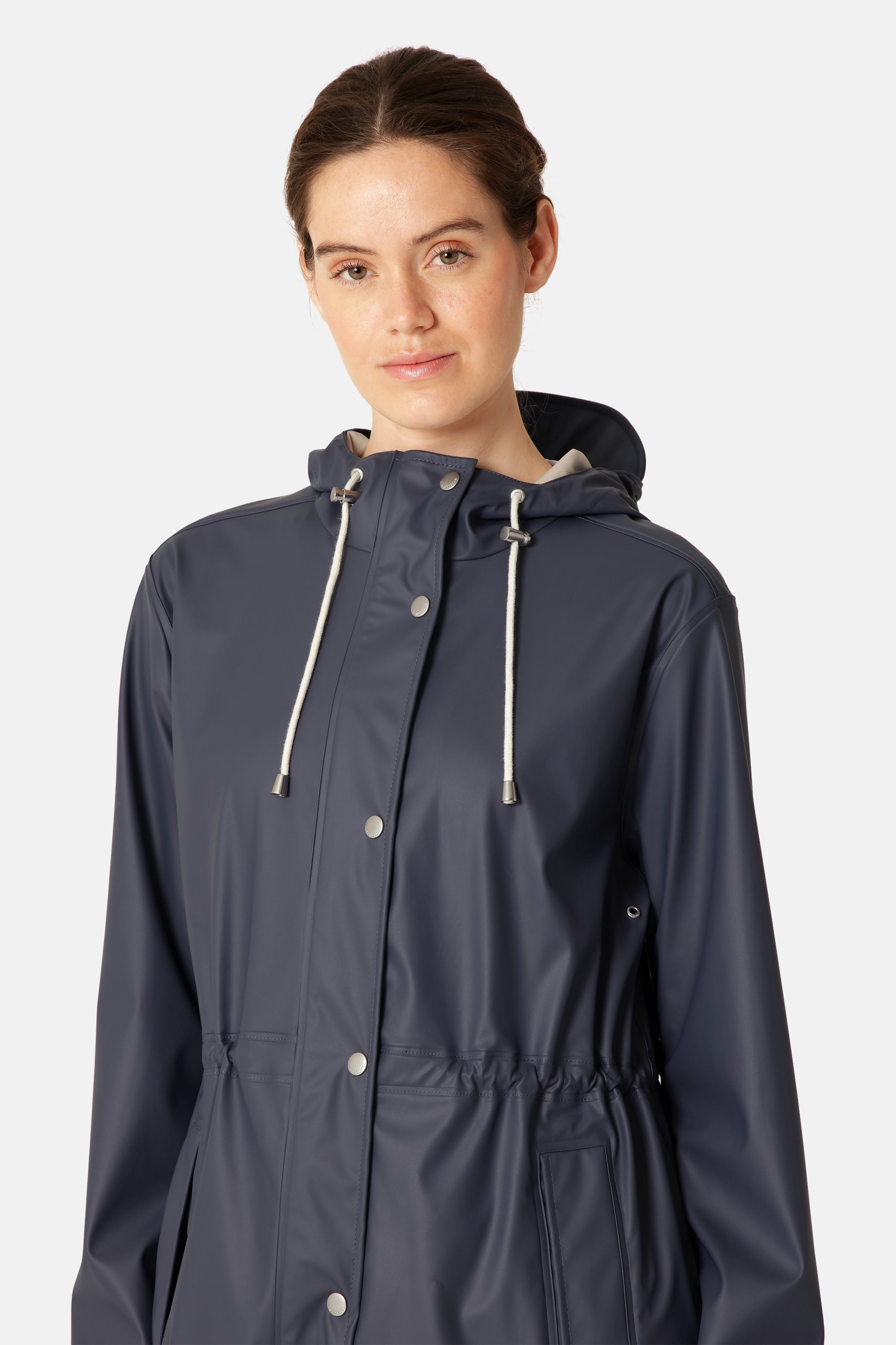 Long Parka Rain Jacket - Ombre Blue